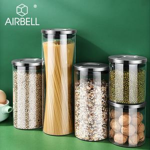 Airbell Kitchen Storage Food Box Organizer Container Glaskruiken Koelkast met Dekverblikjes CANISTERS Granen Dispenser Kabinet Rijst