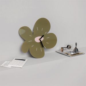 Cutelife Nordic Flower Akrylowe Duży Dekoracyjny Zegar Ścienny Nowoczesny Design Wystrój Domu Zegar Kuchenny DIY Sypialnia Przemysłowy Zegar 211110