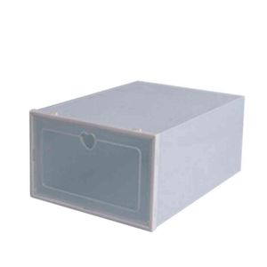 1 pz/5 pz/10 pz Scatola di Scarpe di Plastica Impilabile Pieghevole Organizer Cassetto Custodia con Flipping Porta Trasparente Degli Uomini Delle Signore