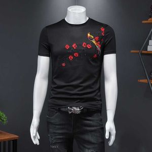 Summer T Shirt Men High-quality Embroidery Short Sleeve T Shirts Casual O-neck Tops Tees Streetwear Clothes Plus Size M-5XL 210527