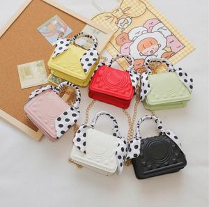 Girls designer luxury Silk scarves handbag kids Letter Metal buckles change purse children embossing messenger bag Lady Mini wallet F285