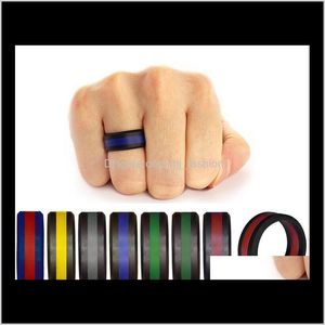 Anéis de jóias flexíveis flexíveis se encaixam o anel leve para homens Multicolor Design confortável 1708 Drop entrega 2021 Qsy3b