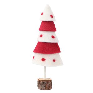 Weiße Weihnachtstischdekorationen großhandel-Weihnachtsdekorationen stück Mini Filz Tree Desktop Ornament Tischdekor weißes Top