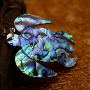 Simple Big Green Sea Turtle Paua Shell Pendants Beach Inspired Jewelry 5 Pieces