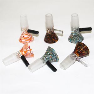 Funnel 14mm Glass Bowls For Bong Male Joint Smoking Dry Herb Bowl Oil Rigs Water Pipes Glass Reclaim Adapters Ash Catchers