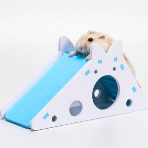 Small Animal Supplies Hamster Hideout Guinea Pig Exercise Toy Wood-Plastic Plate Hedgehog House With Ladder Slide Chinchilla Cave Pet