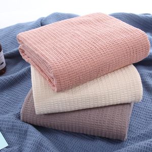 Blankets Japan Cotton Waffle Plaid Summer Blanket For Sofa Bed Towel Quilt Women Wrap Nap Throw Car Office