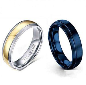 6mm coppia popolare coppia romantica anello di moda gioielli di moda anniversario nozze blu e argento anello set amante regalo G1125