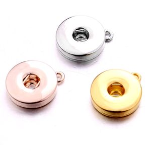 Snap Button Jewelry Silver Gold Color Plating Pendant Fit 18mm Snaps Buttons diy Necklace for Women Men Noosa