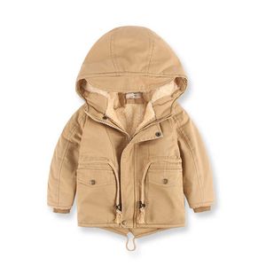 Children Winter Fleece Outdoor Jackets for Boys Hooded Warm Kids Boy Outerwear Windbreaker Autumn Casual Baby Boy Coats Clothing H0909