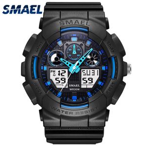 Smael Marka Cyfrowy Zegarek Light S Shock Men Watch Wodoodporna 50m Zegarek LED Blue Men Zegarki Sport 1027 Relogio Masculino Zegarki X0524