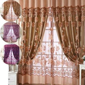 Tenda tende a stampa floreale Blackout Ready Made Ring Top Window Curtains Decor Soggiorno di lusso per camera da letto