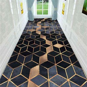 Geometric 3D Living Room Carpets Stereo Print Kitchen Mat Corridor Area Rug Anti-skid Home Texteile Rugs and Carpet for Bed Room 210917