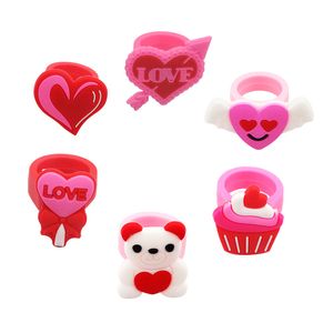 6 stilar tecknade ringar kreativa kärlek björn barn ring baby mode valentins dag gåvor