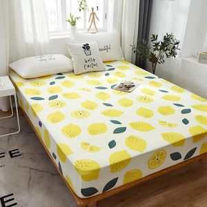 Sheets & Sets SALE Arrival Geometric/Flower Printed 1pc Bedsheets Fitted Sheet Elastic Bed Linen Polyester Mattress Cover No Case