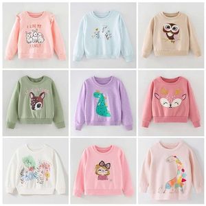 100% Terry Cotton Sweater Brand Quality Children t-shirt Tee Blouse Infant Baby Girl Clothes Kids Hoodies Girls Tops Sweatshirts 211111