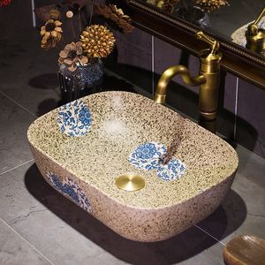 Owalny kształt Europa Styl Jingdezhen Ceramiczny umywalka Umywalka Ceramic Counter Ceramic Basin Basin Łazienka SinkGood Qty