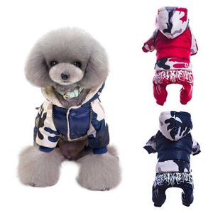 JS inverno quente animal de estimação cão roupas com capuz engrossar algodão cachorro cachorro casaco casaco para chihuahua cães roupas macacão produtos 211007