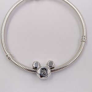 925 Sterling silver valentines jewelry pandora Disny 60th Anniversary miky mouse charm women bracelets cute necklaces chain bead art for kids bangle DIY style