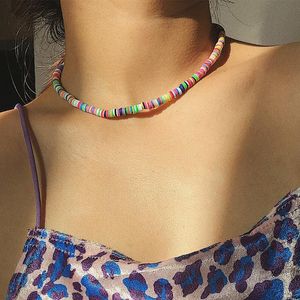 Chokers Schmuck Retro handgemachte geometrische Halskette einfache Persönlichkeit gemischte Farbe einlagiges weiches Leder