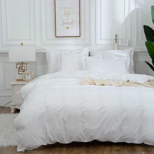 Copripiumino bianco Set Striscia Striscia King Size Biancheria da letto Luxury Euro Biancheria in cotone per un singolo doppio Comforter