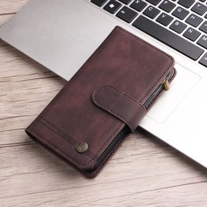 Zipper Wallet Telefon Fodral för iPhone 13 12 11 Pro Max XR XS X 7 8 Plus, Solid Färg Hud Känsla PU Läder Flip Kickstand Call Case med myntväska