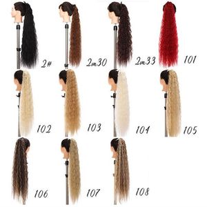 32 Inches Deep Wave Synthetic Clip in Ponytail Exentions Grip Ponytails Simulation Human Hair Extensions Bundles AS-32PO