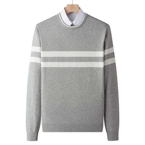 Varsanol randiga stickade tröjor män crewneck långärmad pullovers witner casual bomull mens kläder dra homme överdimensionerade 4xl 210601