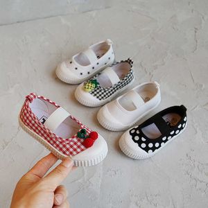 Söt toddler tjej skor plaid prickar stjärnor solid casual canvas skor barn mjuka sula bekväma barn baby skor 210713