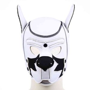 NXY SM Sex Adult Toy Uomini / donne y Cane Copricapo All-inclusive Stage Dress Up Mask Rimovibile Giochi per adulti Cosplay Flirt Tools White1220