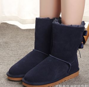 Win Winter Snow Boots Fashion Australia Classic Short Boots Ongle Knee Bow Girl Mini Bailey Boot Size Red