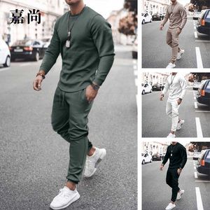 Garnitur niezależny stojak z długim rękawem Casual Loose Dwuczęściowy garnitur męska Moda Factory Direct Sales Odzież męska X0909