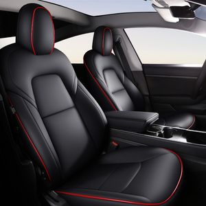 Fashion Pu Leather Car Special Seat Cover för Tesla Model 3 Auto Decoration Accessories Protector Cushion 1 Set