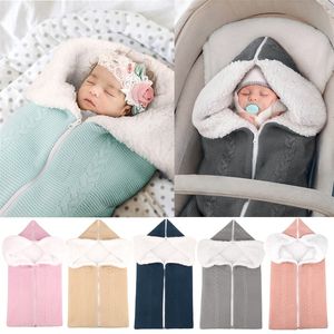 Baby Sleeping Bag Soft Blankets Infant Stroller Sleepsack Footmuff Thick Swaddle Wrap Knit Envelope ZYY795 1890 Y2