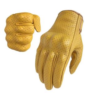 Motorcycle Gloves Touch Screen Leather Yellow Tactics Glove Men Bike Cycling Full Finger Motorbike Motor Motocross Luvas 211124