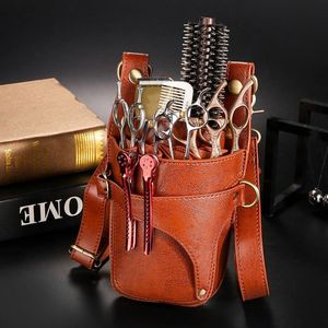 Tragbare Scherentasche aus PU-Leder mit Riemen, Friseur-Tasche, Friseur-Werkzeugtasche für Friseure, Kosmetiktaschen, Koffer