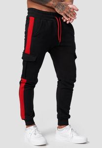 Mens Casual Pants Slim Fit Tracksuit Sport Solid Man Gym Bomull Skinny Joggers Svett Lösa Byxor