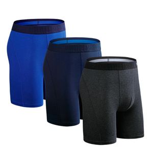 Cuecas 3 pcs longos homens de algodão maciças de algodão lotes boxers homem underware família sexy boxershorts boxer para shorts masculinos calecon