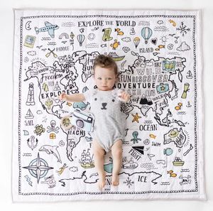 幼児の忍び寄るマットの肥厚カーペットの赤ちゃんの遊びカーペットの空調キルト世界アドベンチャー地図北欧子供部の装飾WMQ844