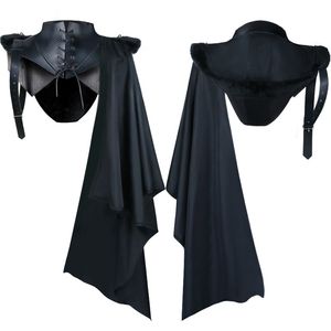 Traje De Ceifador venda por atacado-Reaper capa halloween festa demon vestir traje vampiro capa masculino medieval retro xaile