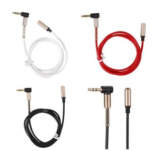 90 stopni 3.5mm Kable przedłużające audio Jack Chowany przewód samochodowy Męski do żeńskich Aux Cable HIFI Stereo