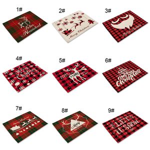 Christmas Table Mat Dining Placemat Decoration For Home Kitchen Party Place Mats Tablecloth Xmas Supplies Gifts