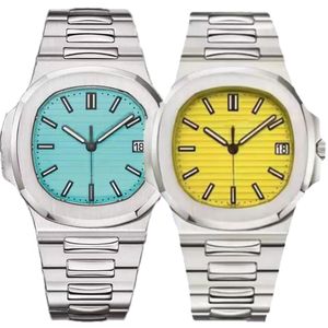 Wholesale mechanical watch resale online - orologio mens automatic strong mechanical watch strong es Full stainless steel Tiffany yellow face Super luminous waterproof wristwatch montre de luxe