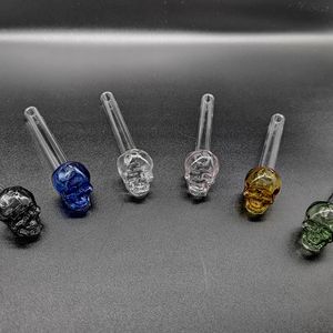 5.5Inches Skull Glass Oil Burner Smoking Handle Pipes Multiple Colors Great Pyrex For Water Hand Pipe Bongs Dab Rigs