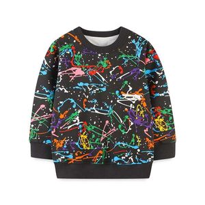 Hoppmätare Ankomst Färgglada barn Sweatshirts för pojkar Tjejer Bomull Långärmad Mode Barnkläder Baby Sweaters 211029