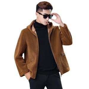Men's Jackets Winter Hooded Motorcycle Overcoat Faux Suede Casual Hoodies Men Outwear Double-sided Man Clothing MY597