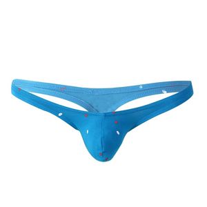 Roupa de banho masculina Fio dental com estampa de bolinhas Cueca Cueca Lingerie Tanga Cueca de algodão Cintura elástica Estrelas Cuecas