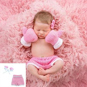 0-3month Baby Crochet Photography Props Shoot Newborn Photo Cool Boy Costumes Infant Pants Clothing Set 2524 Q2