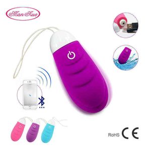 NXY Eggs Man Nuo 10 Speed Bullet Vibrator Bluetooth Remote Control Clitoris Stimulator G Spot Massager Vibrating Egg Sex Toy for Women R4 1209