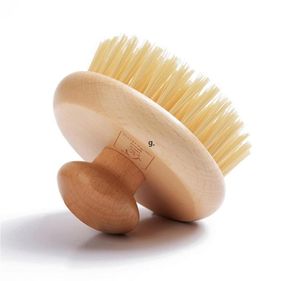 Por atacado escova de corpo escova seca, chuveiro pincéis molhados ou spa, punho de madeira Scrubber para massagem, esfoliado rre12527